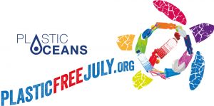 Plastic Oceans and Plastic Free July. Infographic.