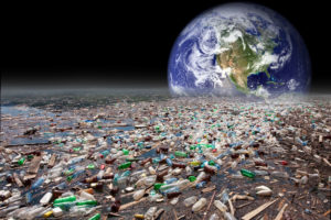 Earth with Plastic Pollution