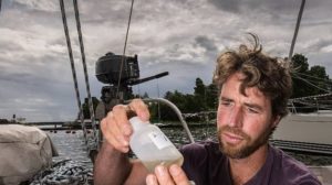 Merijn Tinga analyzing Ocean water..