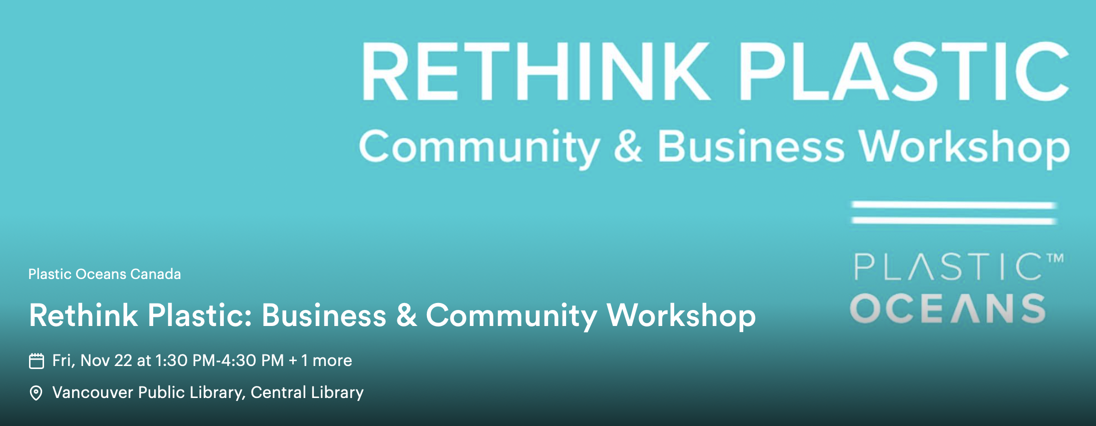 Rethink Plastic: Community and Business Workshop.