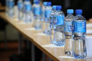 PET plastic water bottles