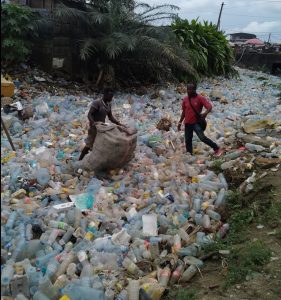 river cleanup in Douala, Cameroon
