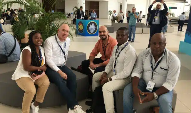 Director of Advocacy Mark Minneboo meeting with a delegation of the Chocó department located on the Pacific coast of Colombia and Lucas Wasson from the colombian NGO Movilizatorio © Plastic Oceans International