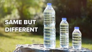 water bottles same but different